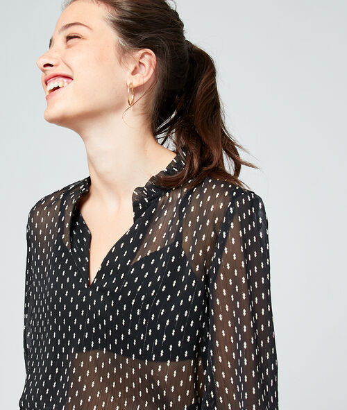 Sheer blouse with spot detail