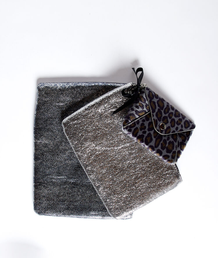 3 pouches set silver.