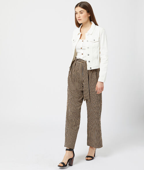 Belted wide leg trousers in stripe Belted wide leg trousers in stripe