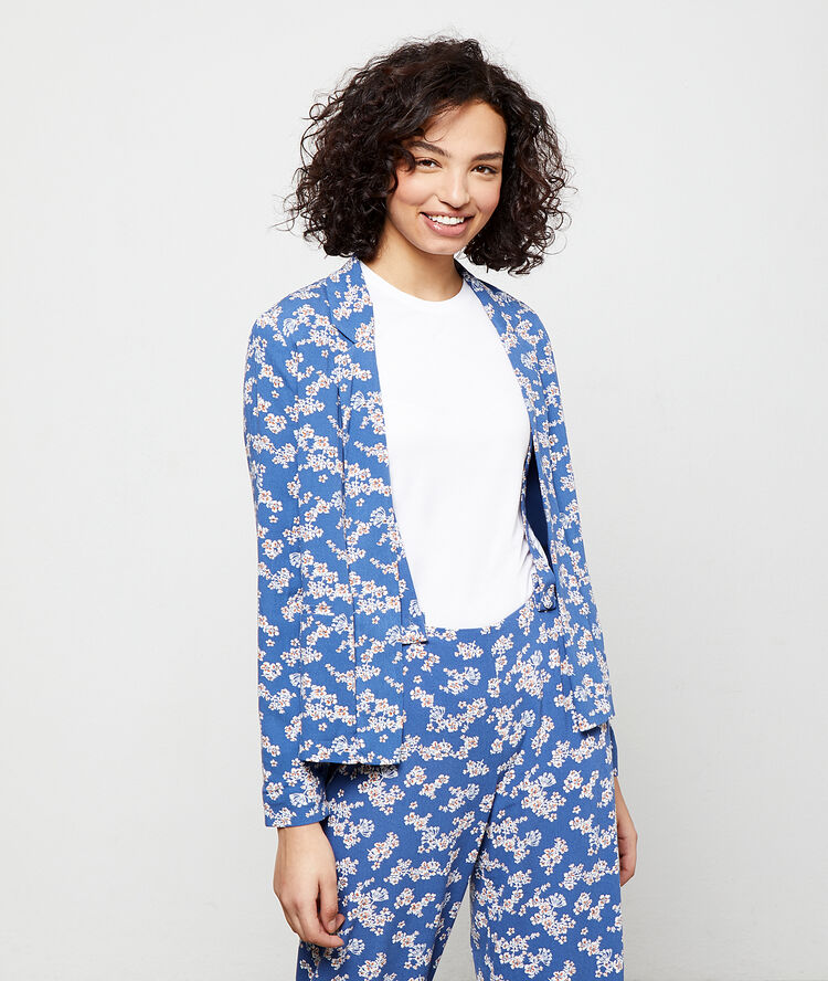 Floral print blazer moonlight.