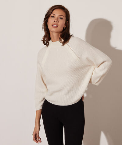 High-neck knit sweater