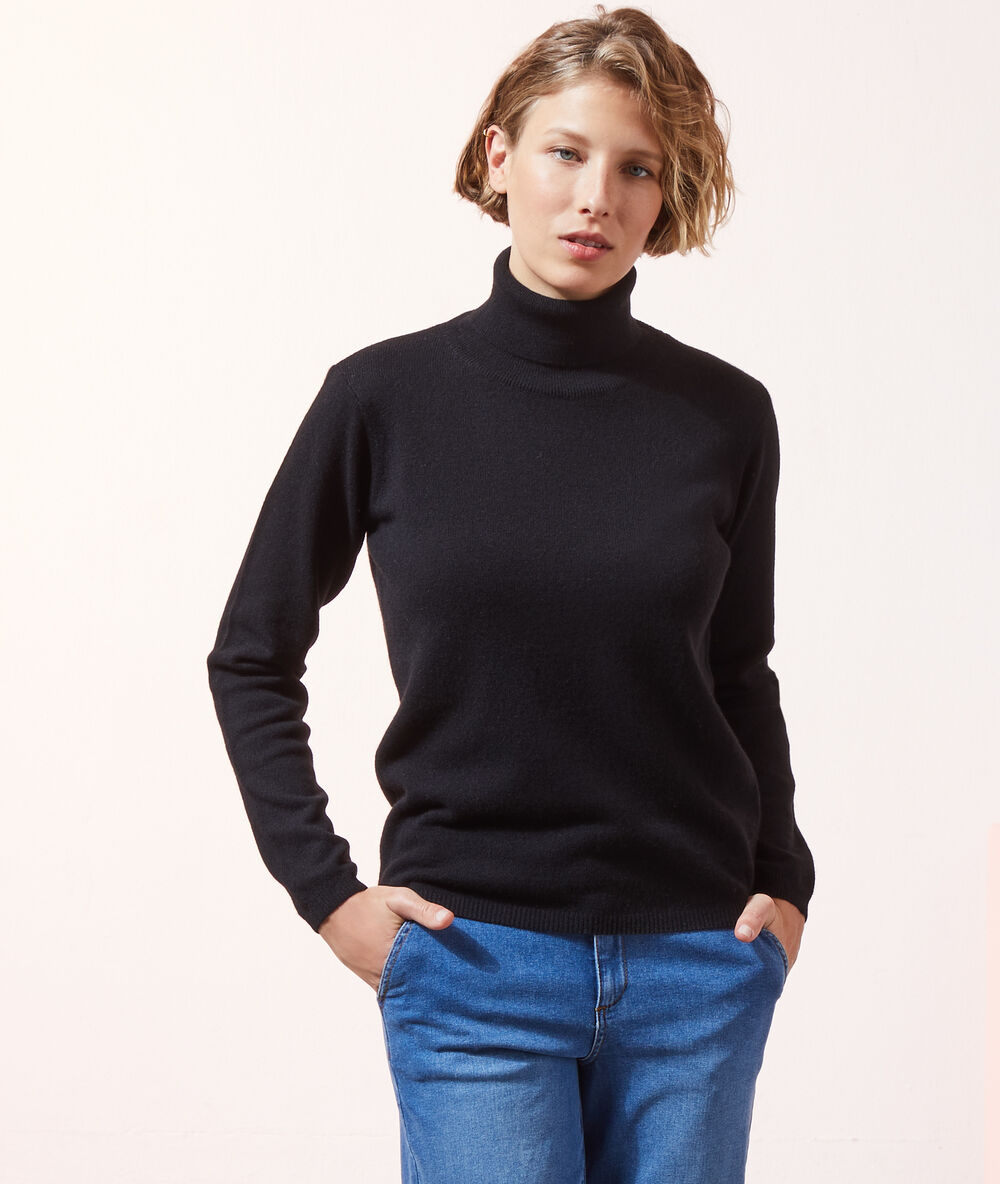 Cashmere turtleneck jumper  black.