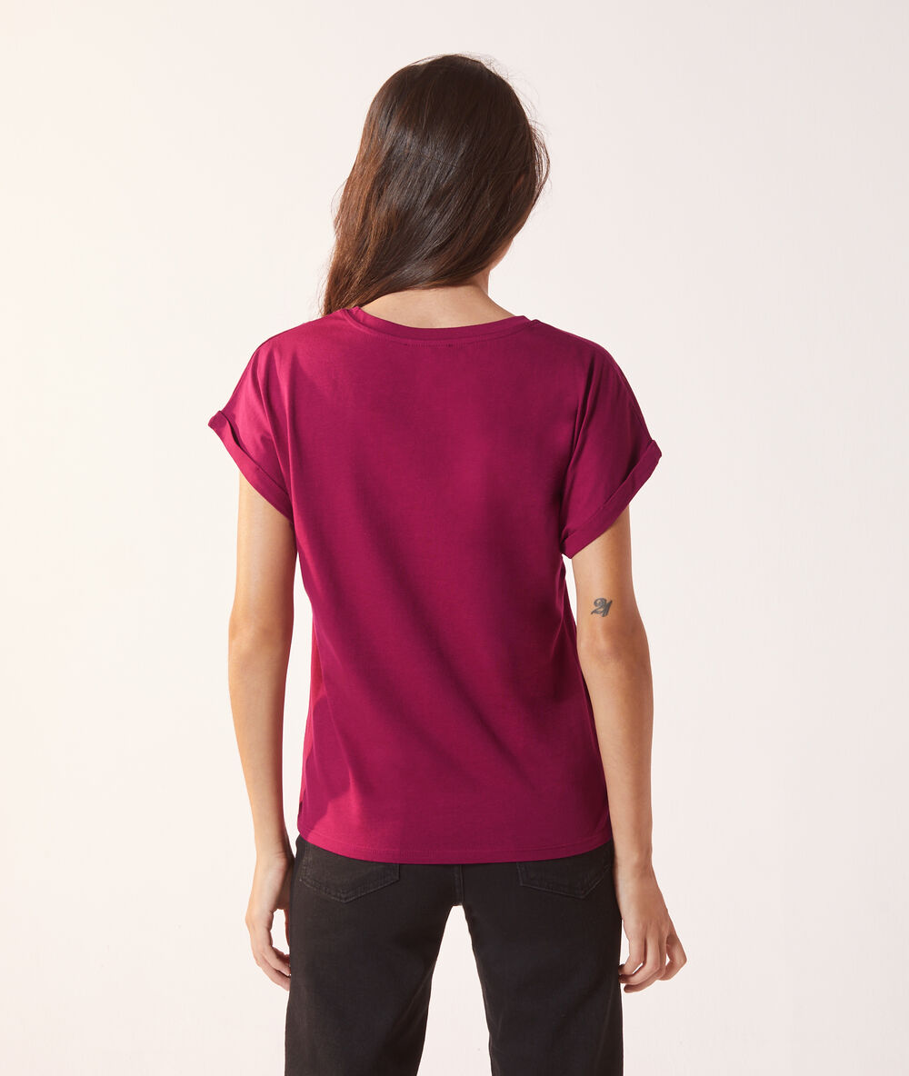 T-shirt "soleil" framboise.