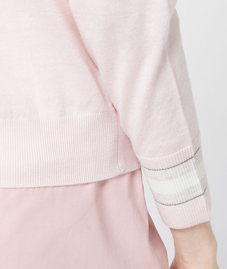 Patchwork print jumper nude.