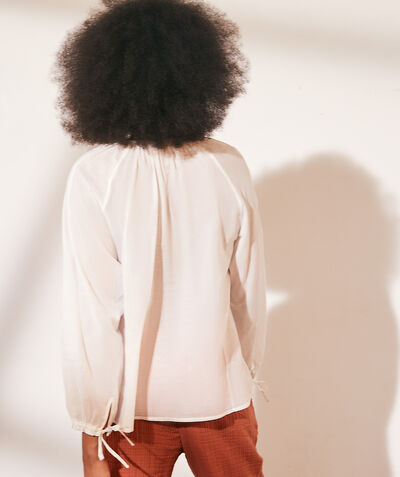Transparent cotton blouse