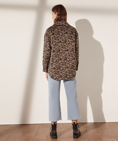 Leopard print overshirt with pockets   