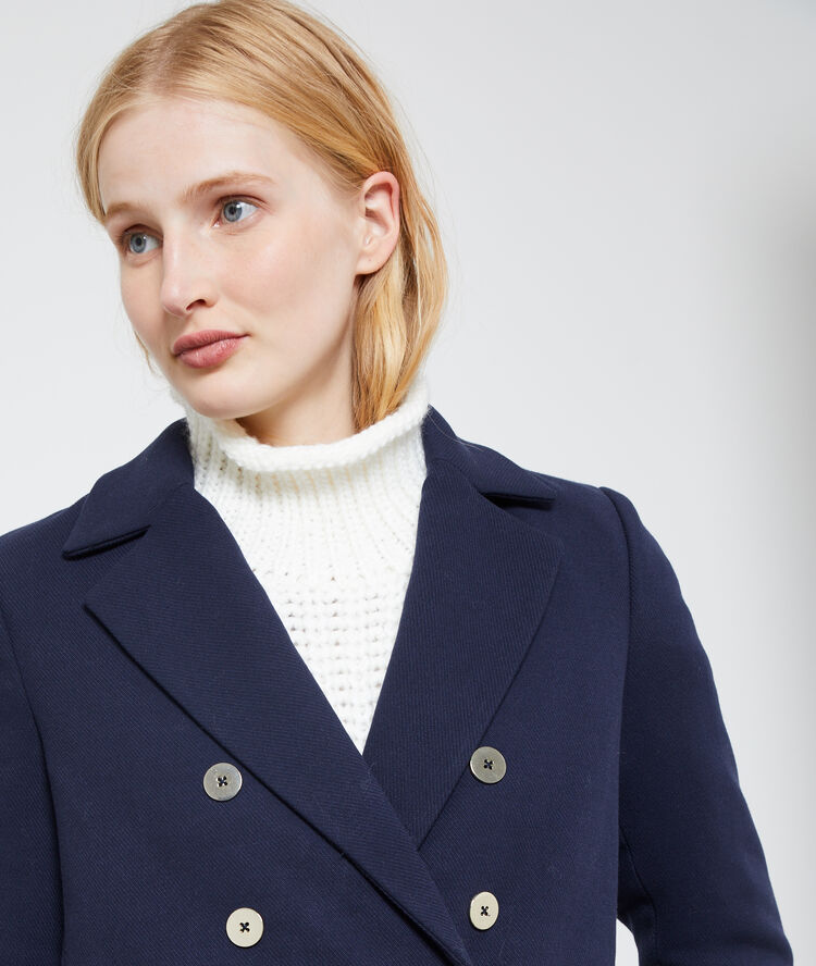 Boyfriend cropped coat navy.
