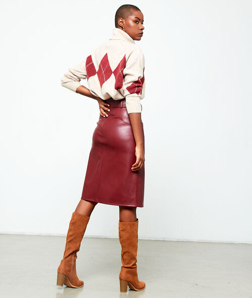 Midi skirt in leather look Midi skirt in leather look