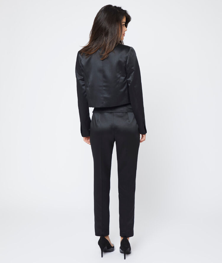 Satin formal jacket black.