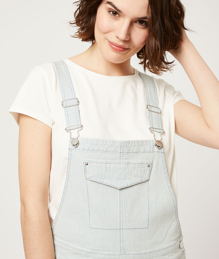 Dungaree in stripes blue sky.