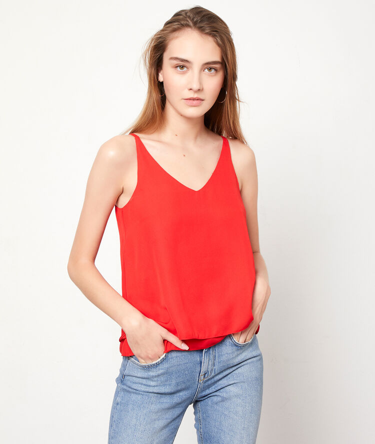 Top fluide doubl&eacute; geranium.