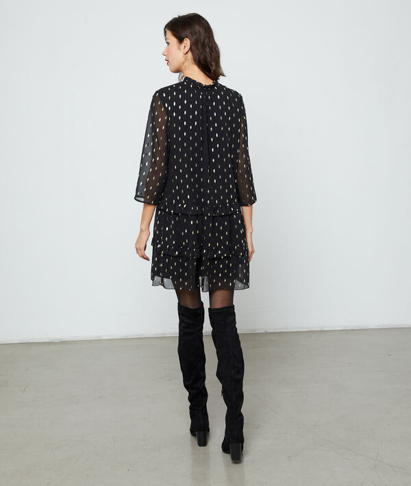 Dress with lining in feathers print Dress with lining in feathers print