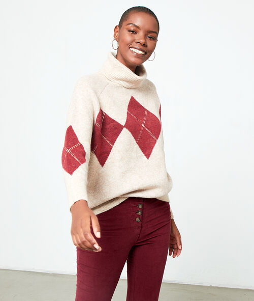 Pull col roulé à motifs jacquard Pull col roulé à motifs jacquard