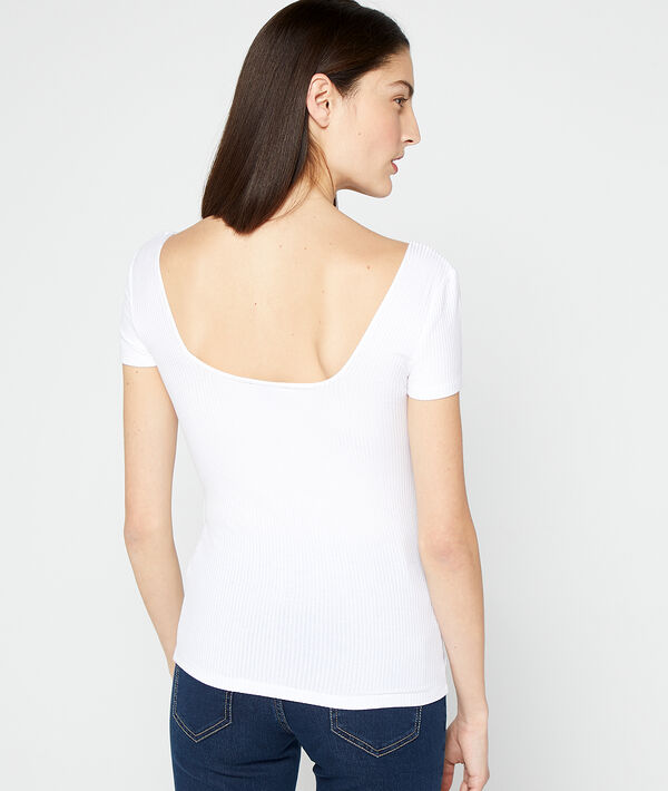 Ribbed top with low cut back Ribbed top with low cut back