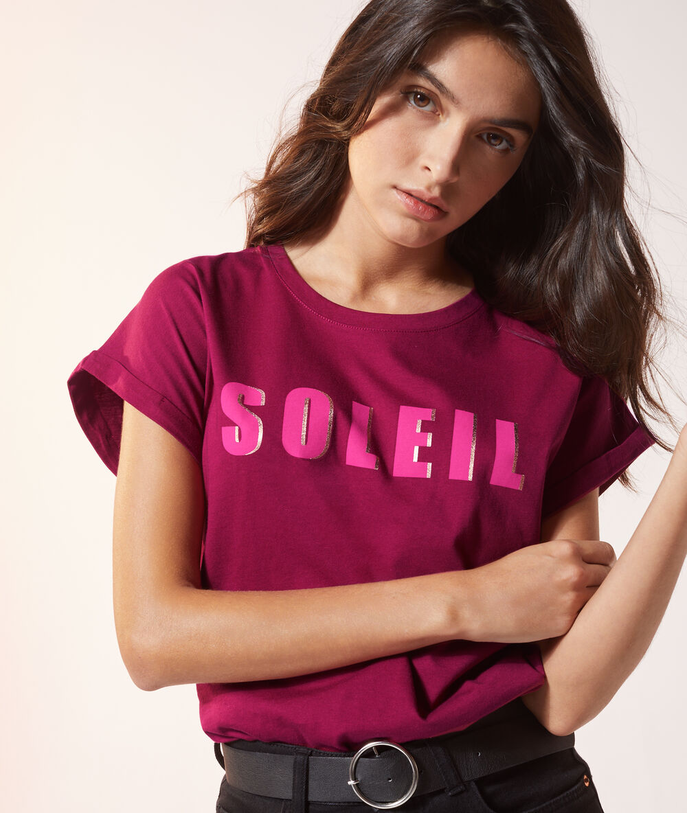 T-shirt "soleil" framboise.