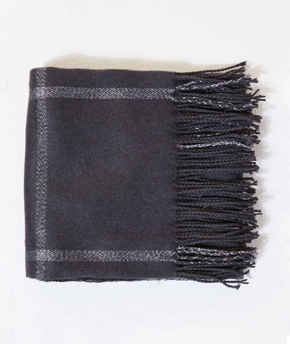Plaid scarf in check anthracite.