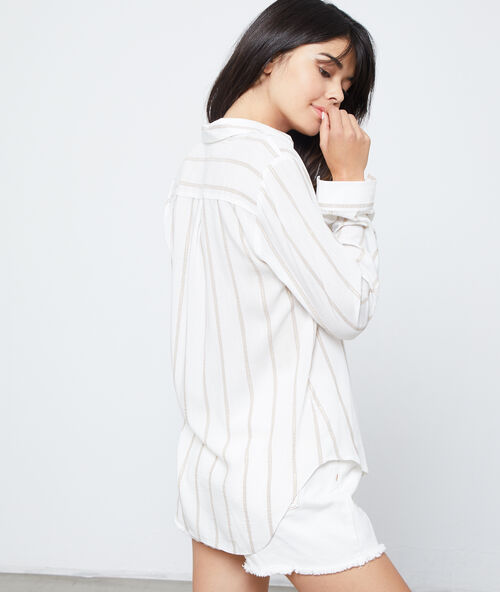 Shirt in stripe off-white.