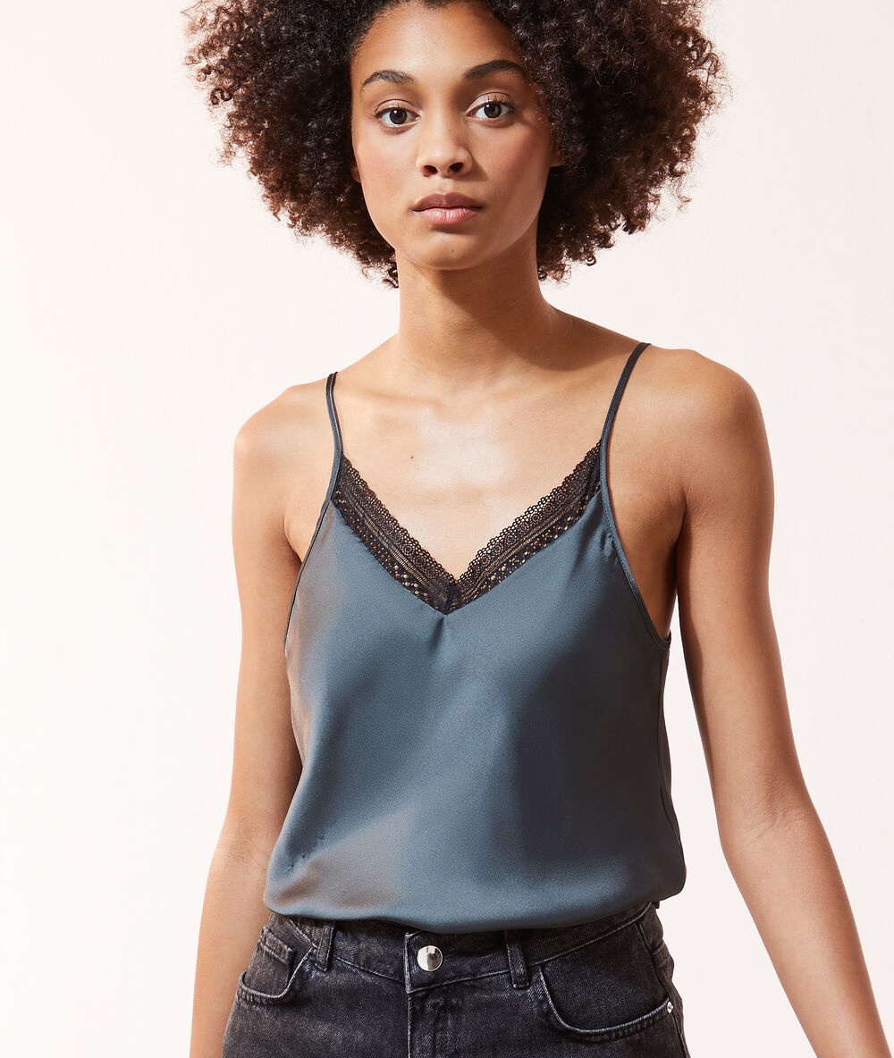 Caraco 2 en 1 - brassi&egrave;re int&eacute;gr&eacute;e kaki clair.