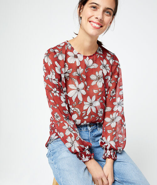 Blouse fleurie effet transparent Blouse fleurie effet transparent