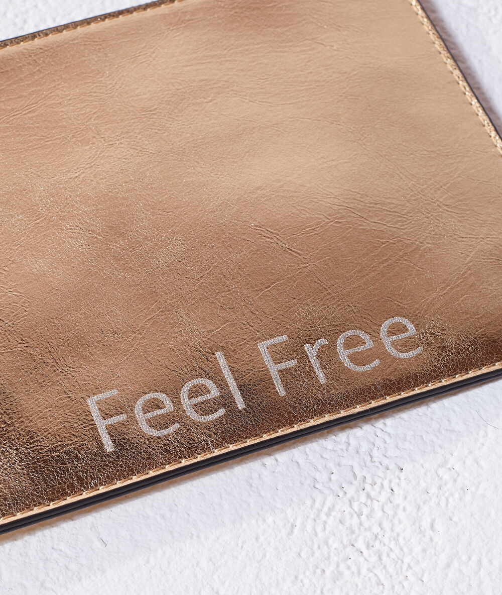 Sac pochette "feel free" or.