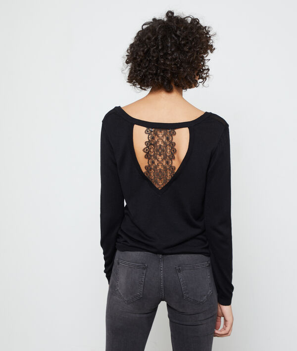 Open back jumper, lace details Open back jumper, lace details