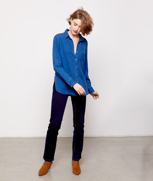 Tencel® denim look shirt stone.
