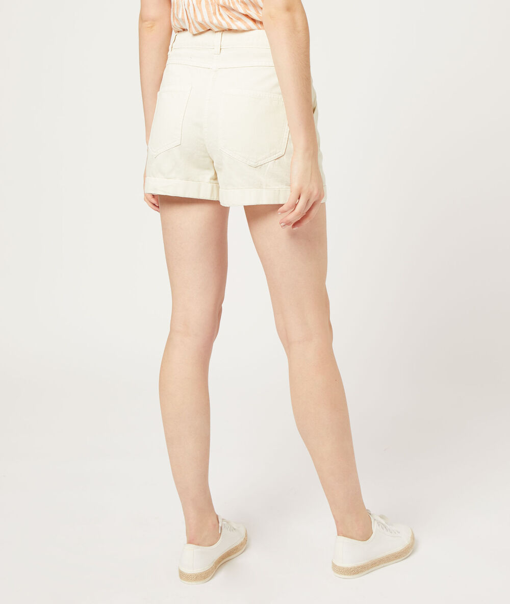 Shorts with pleat front off white.