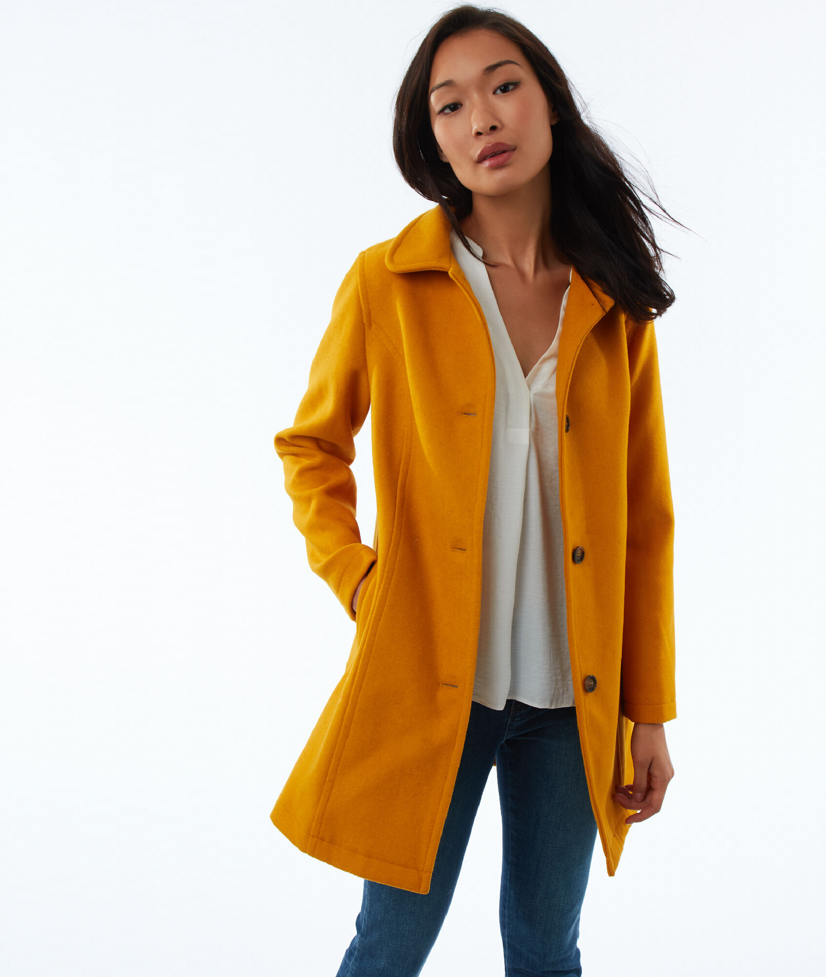 Boutonné Mélangée 34 Manteau En Laine FwqTA5H