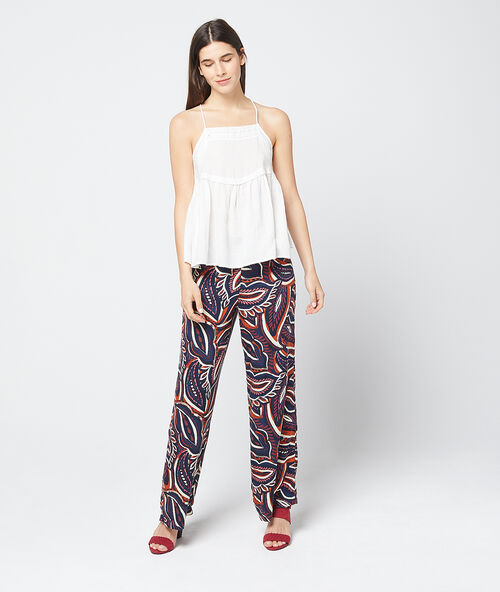 Thin straps cotton top off-white.