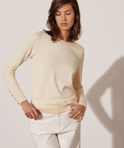 Eco-responsible knit boat-neck sweater