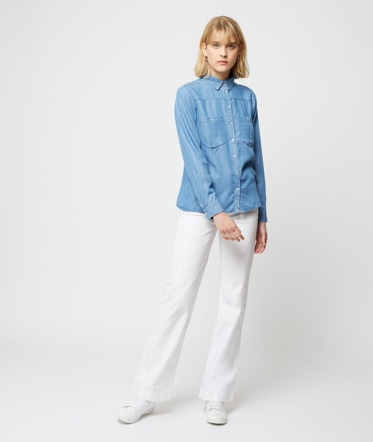 Denim shirt blue sky.