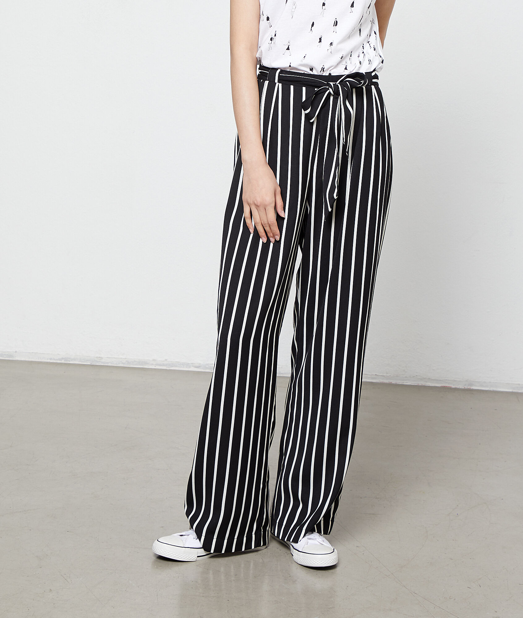 wide striped trousers