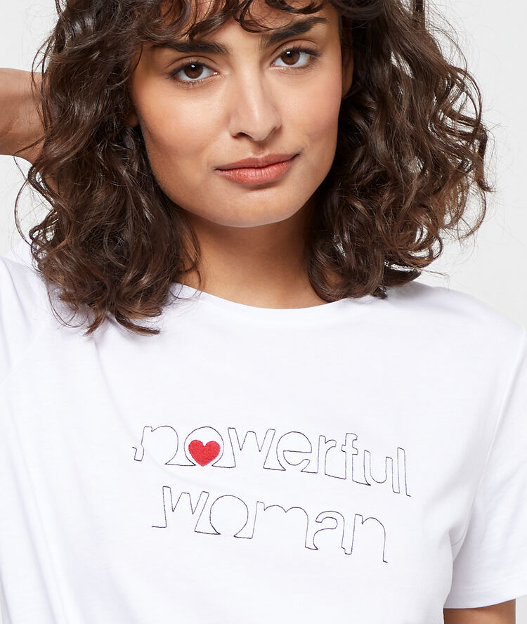Powerful woman' t-shirt white.