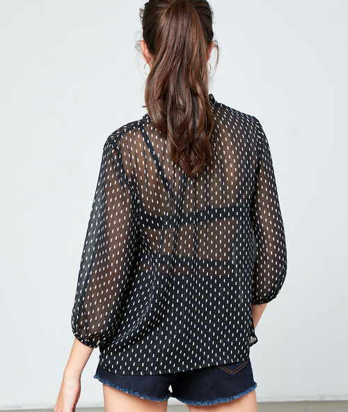Sheer blouse with spot detail