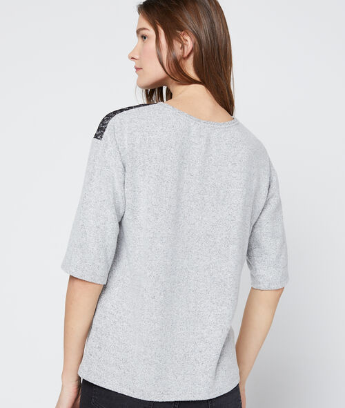 T-shirt with guipure yoke T-shirt with guipure yoke