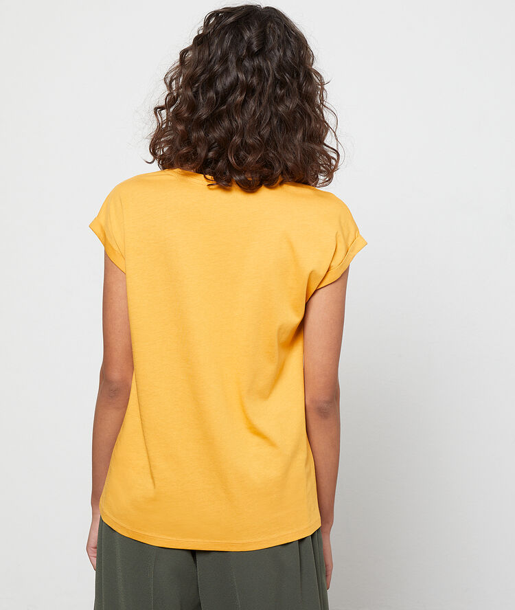 Screen printed t-shirt curry.