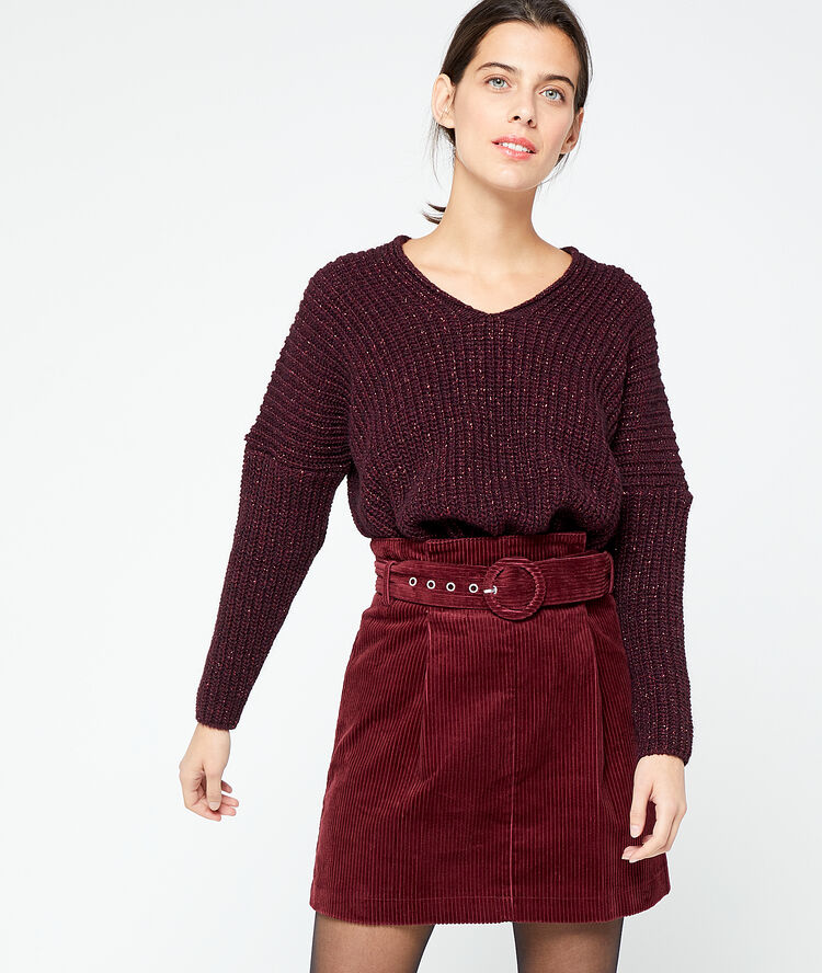 Italian jumper in metallic threads purple.