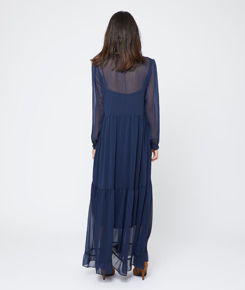 Robe longue fluide marine.