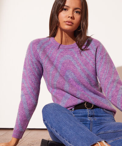 Zebra print knitted sweater
