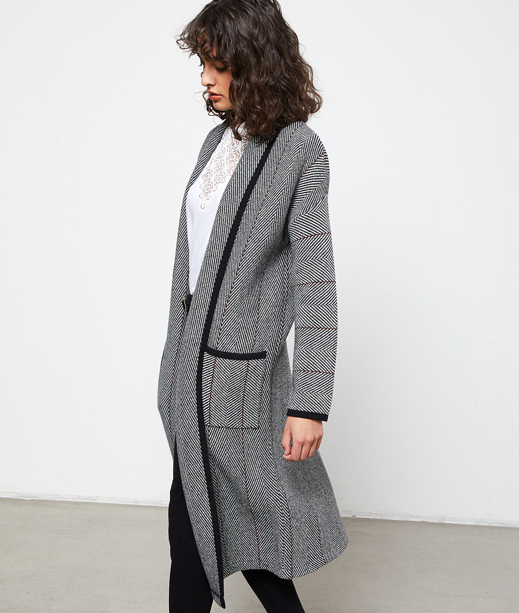 maxi grey cardigan