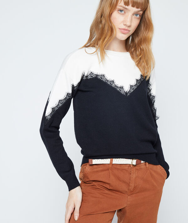 Jumper with guipure details Jumper with guipure details
