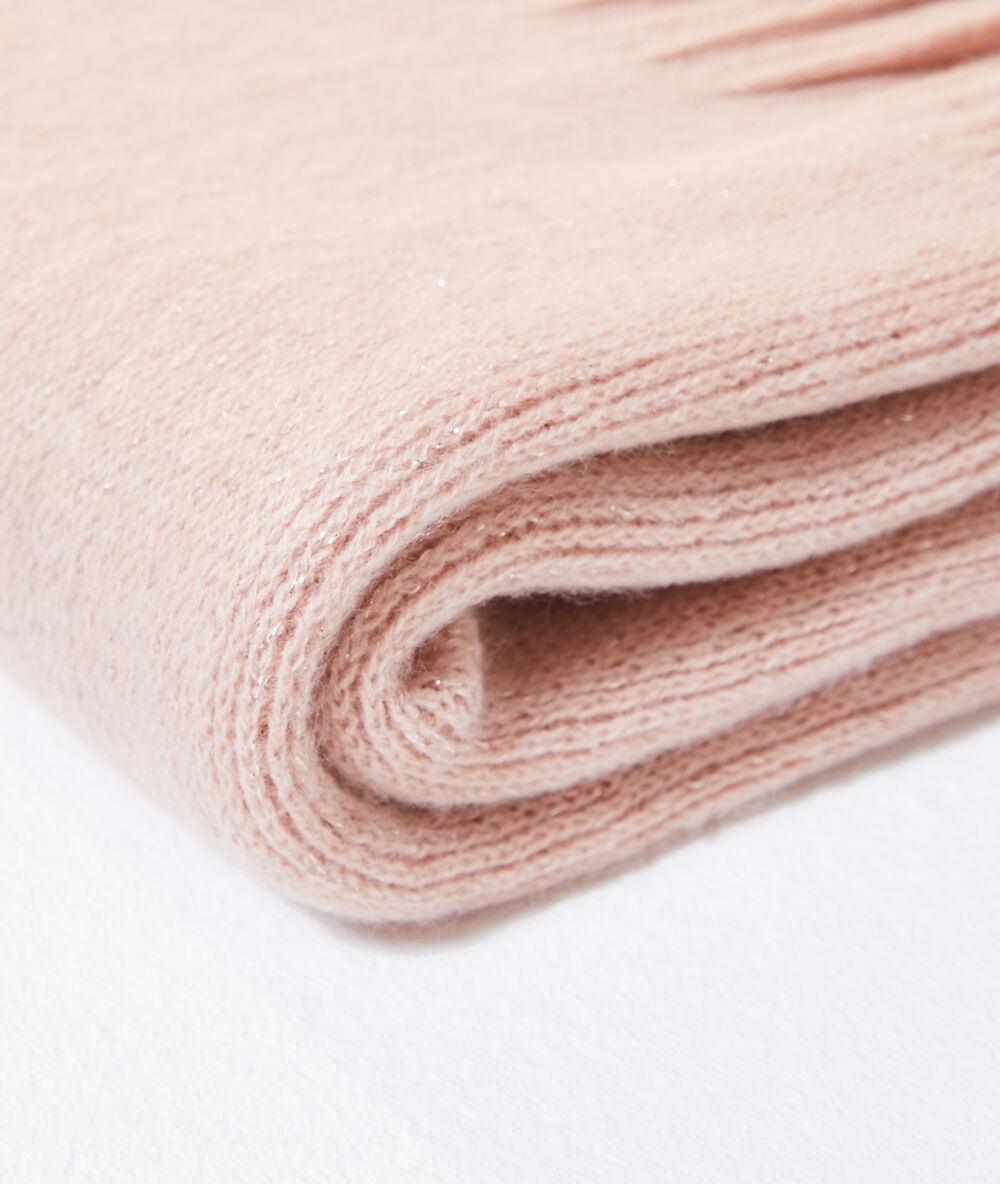 Scarf in metallic threads pink blush.
