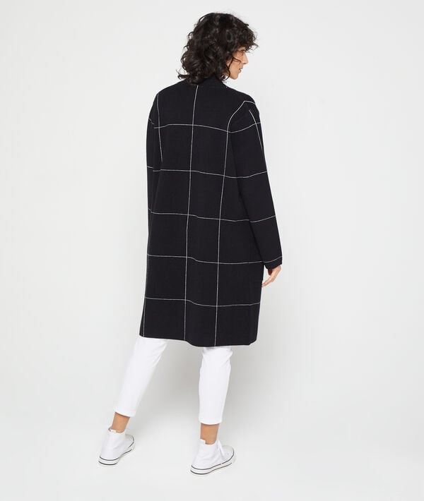 Long cut cardigan in check Long cut cardigan in check