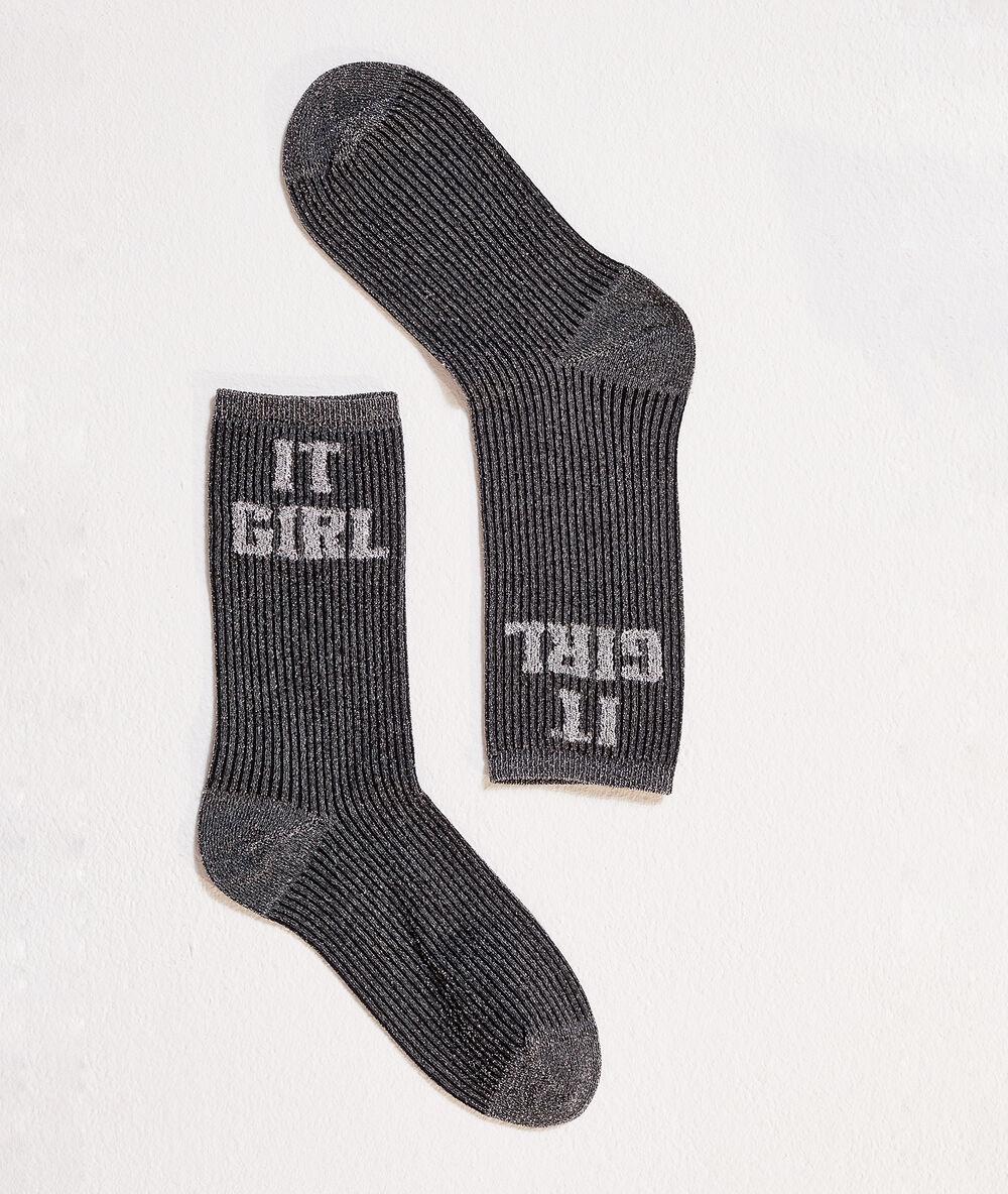 Chaussettes "it girl" argent.
