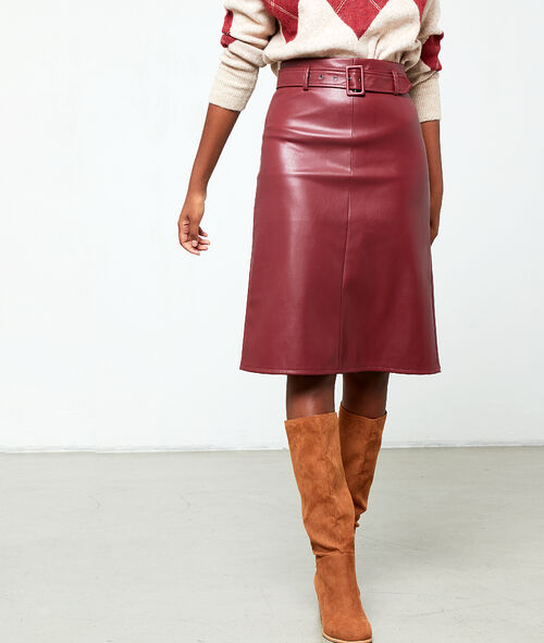 Midi skirt in leather look Midi skirt in leather look