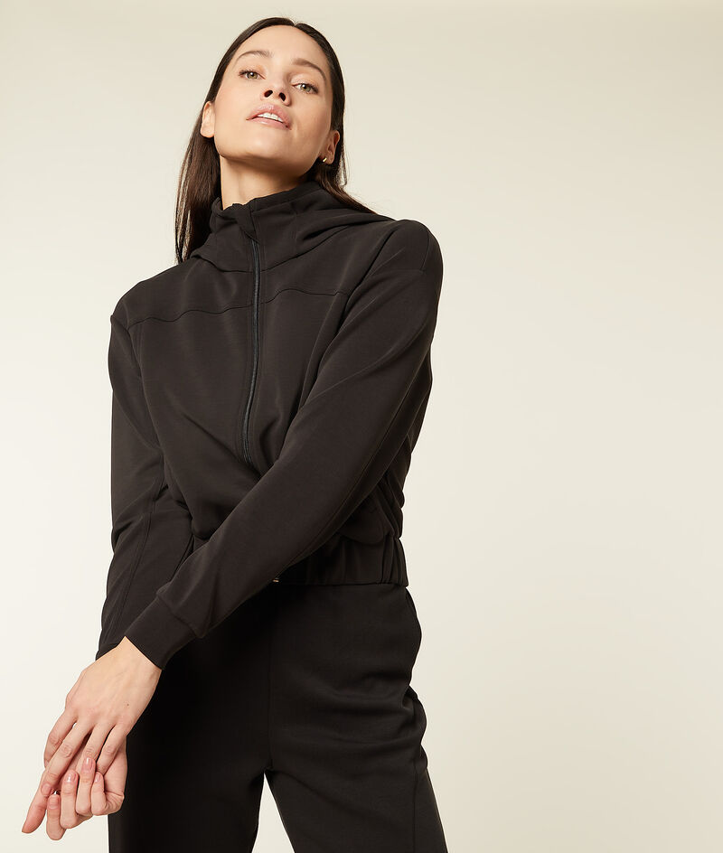 Hooded sweatshirt jacket
