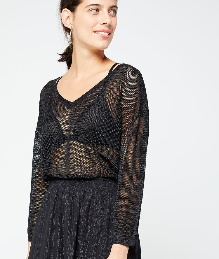 Jumper in a sheer effect black.