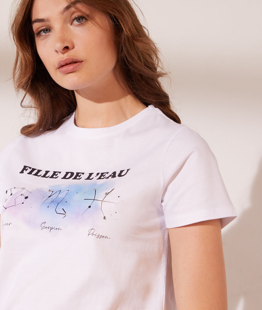 girl power t shirt 77 noir etam