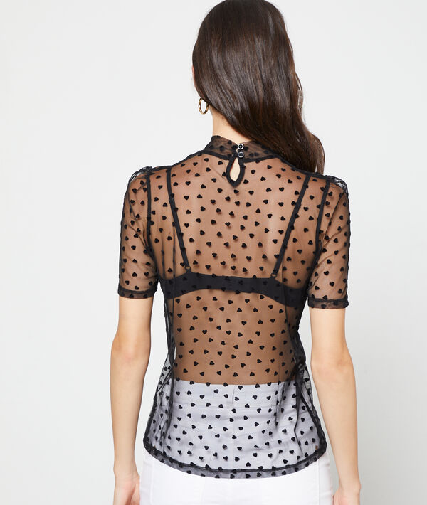 Top transparent à motifs coeur Top transparent à motifs coeur