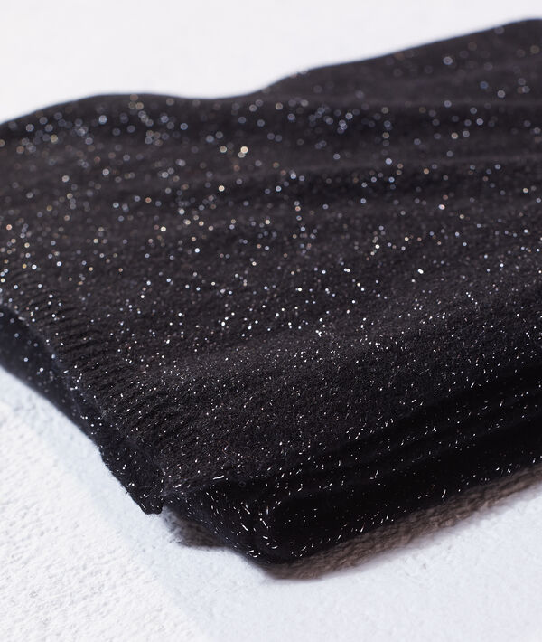 &Eacute;charpe &agrave; fils m&eacute;tallis&eacute;s en cachemire et laine